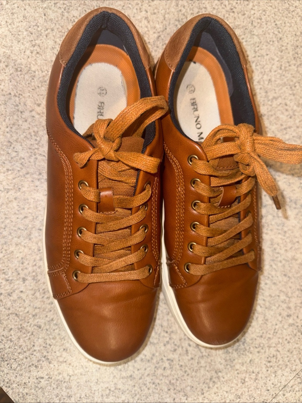 Men's Bruno Marc Casual Leather Sneakers in Camel